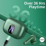 Btootos Bluetooth 5.3 hoofdtelefoon, draadloos, met 4 ENC-ruisonderdrukking, microfoon, bluetooth, hifi, stereogeluid, 36 uur speeltijd, IP7 waterdicht, led-display, touch-bediening