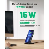 INIU Draadloze oplader, 15 W snellaadstandaard, draadloos laadstation, Qi-gecertificeerd, oplader, compatibel met iPhone 12, 11 Pro Max, Xr, Xs X, 8, Samsung Galaxy S21, S20, S10, S9, S8