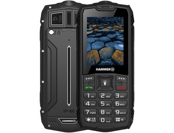 HAMMER H Basalt Rugged Mega Battery, 1800 mAh, 6.1 cm (2.4 Inches), Waterproof (IP68), Shockproof, Dual SIM, Bluetooth, Mobile Phone with Multi-Tool Buttons, Black