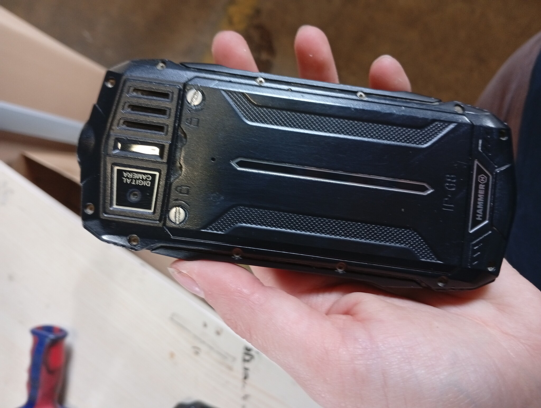 HAMMER H Basalt Rugged Mega Battery, 1800 mAh, 6.1 cm (2.4 Inches), Waterproof (IP68), Shockproof, Dual SIM, Bluetooth, Mobile Phone with Multi-Tool Buttons, Black