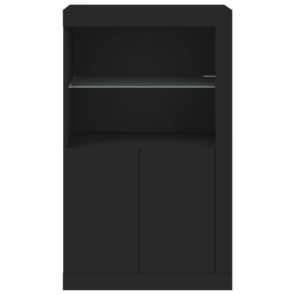Bijzetkast met LED-verlichting - Zwart - 34% Korting