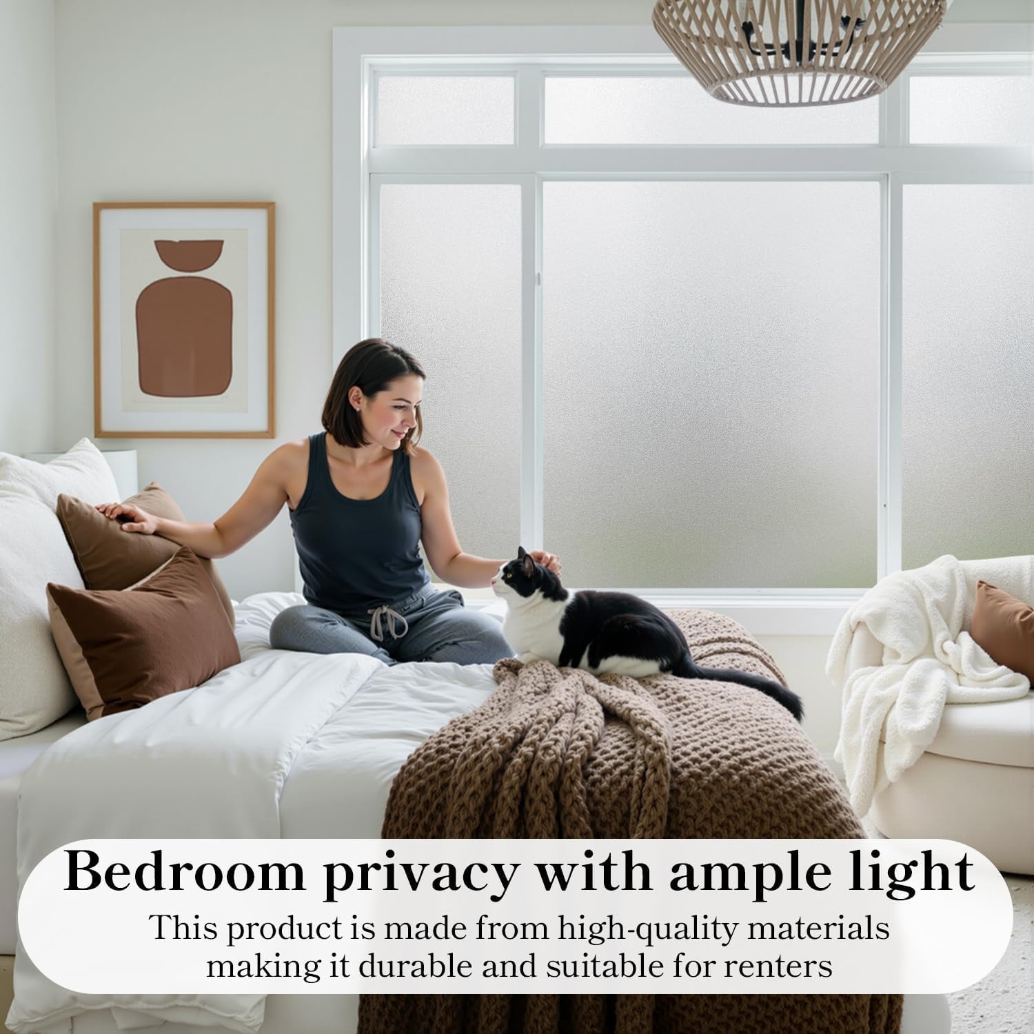 Raamfolie Privacy Decoratief Wit 90x200 cm - 28% Korting
