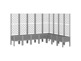 Plantenbak met latwerk 200x160x142 cm Lichtgrijs - 60% Korting!