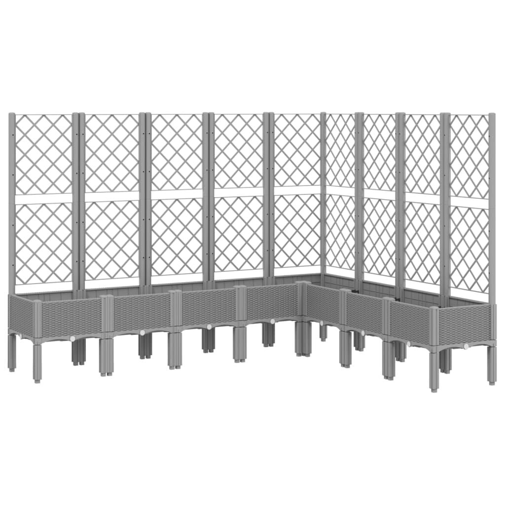 Plantenbak met latwerk 200x160x142 cm Lichtgrijs - 60% Korting!