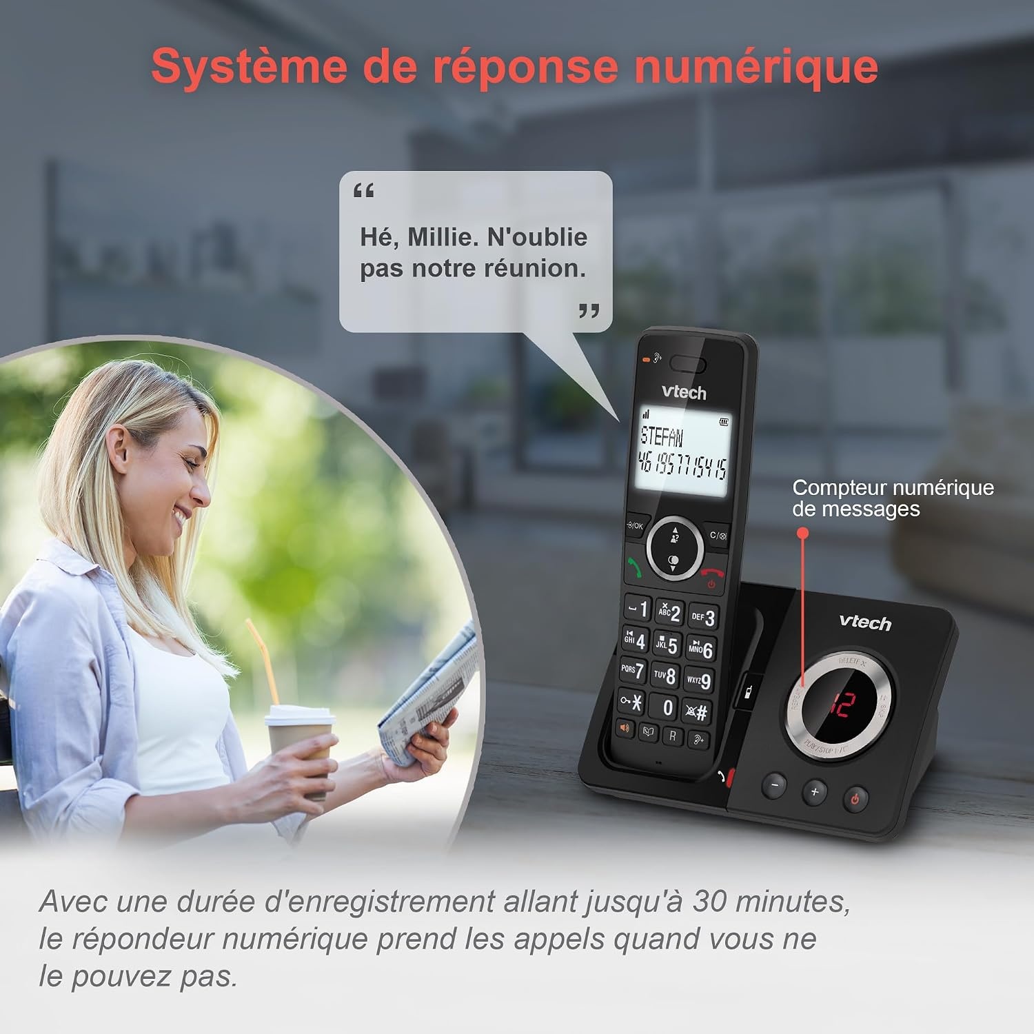 Draadloze DECT Telefoon ES2051: Versterkt Geluid & Oproepblokkering (33% Korting)
