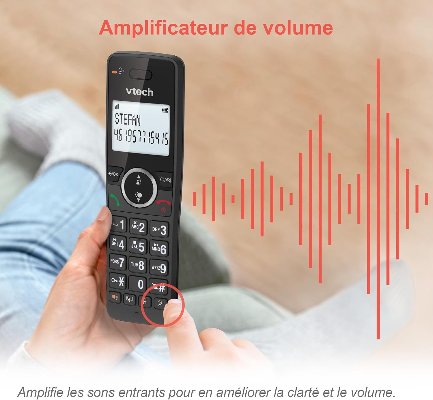 Draadloze DECT Telefoon ES2051: Versterkt Geluid & Oproepblokkering (33% Korting)
