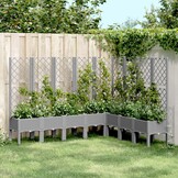 Plantenbak met latwerk 200x160x142 cm Lichtgrijs - 60% Korting!