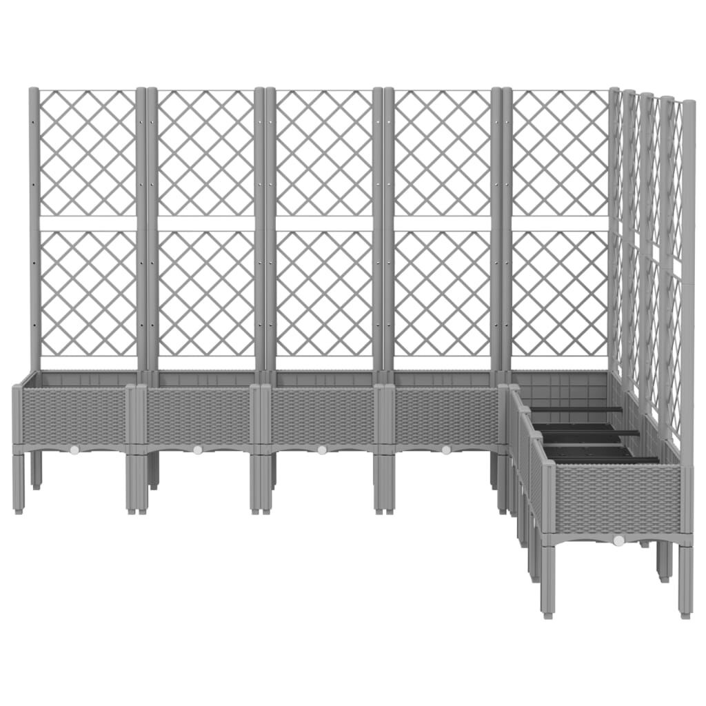 Plantenbak met latwerk 200x160x142 cm Lichtgrijs - 60% Korting!