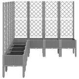 Plantenbak met latwerk 200x160x142 cm Lichtgrijs - 60% Korting!