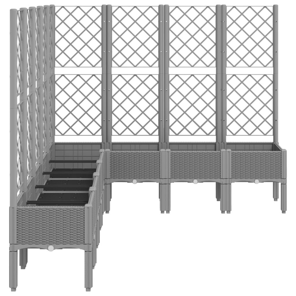 Plantenbak met latwerk 200x160x142 cm Lichtgrijs - 60% Korting!