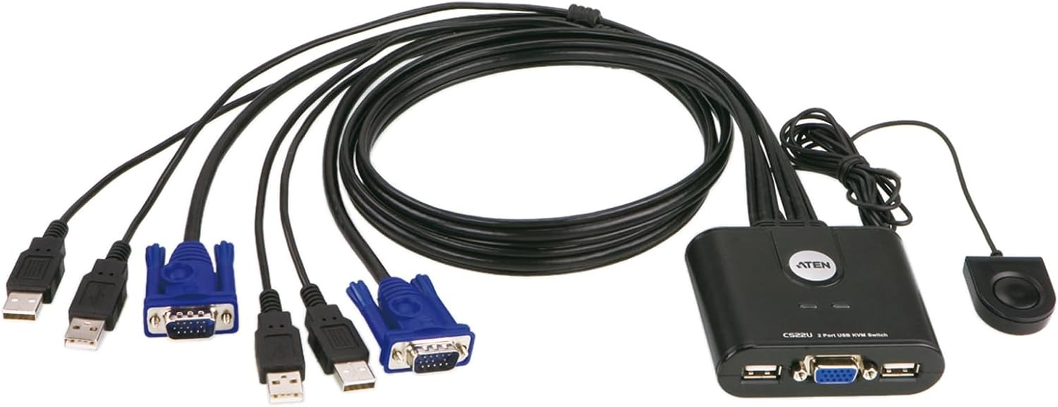 2-poorts USB VGA KVM Switch | 2048x1536 | Win/Mac/Linux | Zwart (71% Korting)