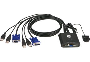 2-poorts USB VGA KVM Switch | 2048x1536 | Win/Mac/Linux | Zwart (71% Korting)