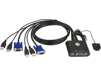 2-poorts KVM Switch USB/VGA - Hoge Resolutie, Compatibel