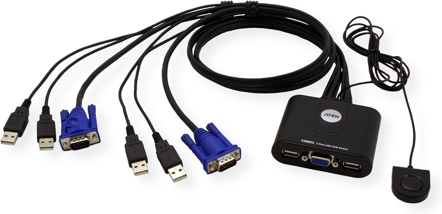 2-poorts USB VGA KVM Switch | 2048x1536 | Win/Mac/Linux | Zwart (71% Korting)