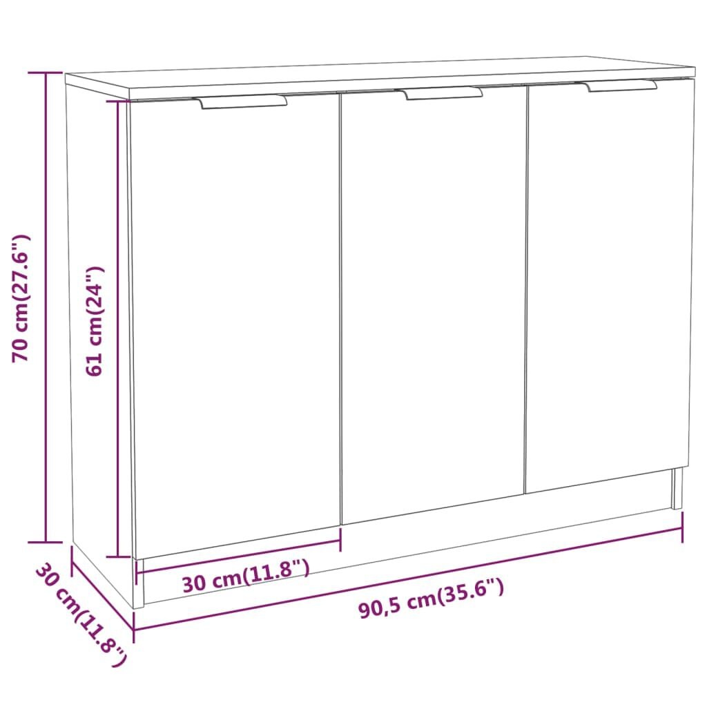 Dressoir Sonoma Eiken 90,5x30x70 cm - 34% Korting!