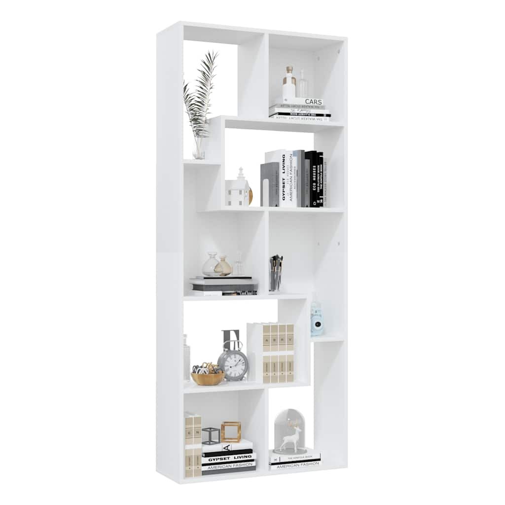 Boekenkast bewerkt hout wit 67x24x161 cm - 34% korting!