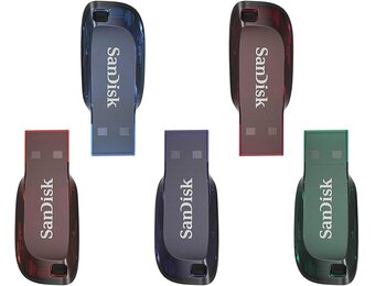 5x Zwarte Cruzer Blade 32GB USB-sticks - Ultracompact