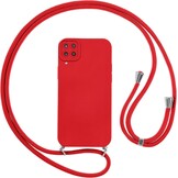 Rood Siliconen Telefoonhoesje met Koord voor Samsung A12/M12 - 62% Korting