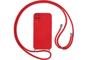 Rood Siliconen Telefoonhoesje met Koord voor Samsung A12/M12 - 62% Korting