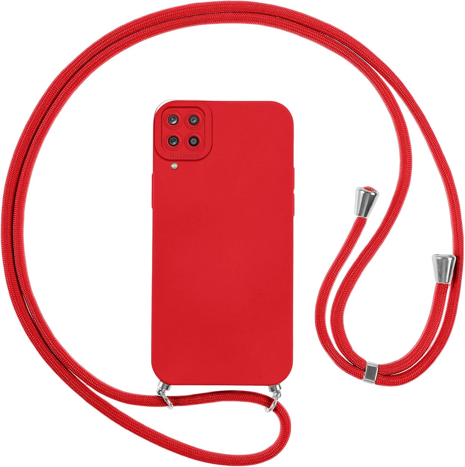 Rood Siliconen Telefoonhoesje met Koord voor Samsung A12/M12 - 62% Korting