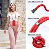 Rood Siliconen Telefoonhoesje met Koord voor Samsung A12/M12 - 62% Korting