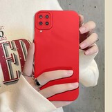 Rood Siliconen Telefoonhoesje met Koord voor Samsung A12/M12 - 62% Korting
