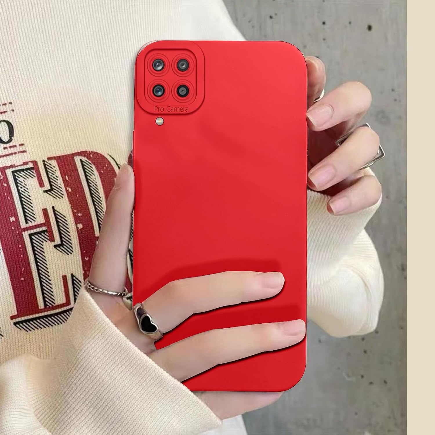 Rood Siliconen Telefoonhoesje met Koord voor Samsung A12/M12 - 62% Korting