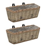 vidaXL Balkonbakken 2 st. 40 cm Wicker - 33% Korting!