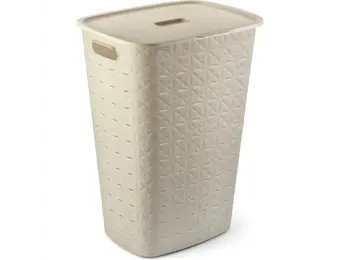 Wasmand Softex 56L met Deksel - Wit - 55% Korting