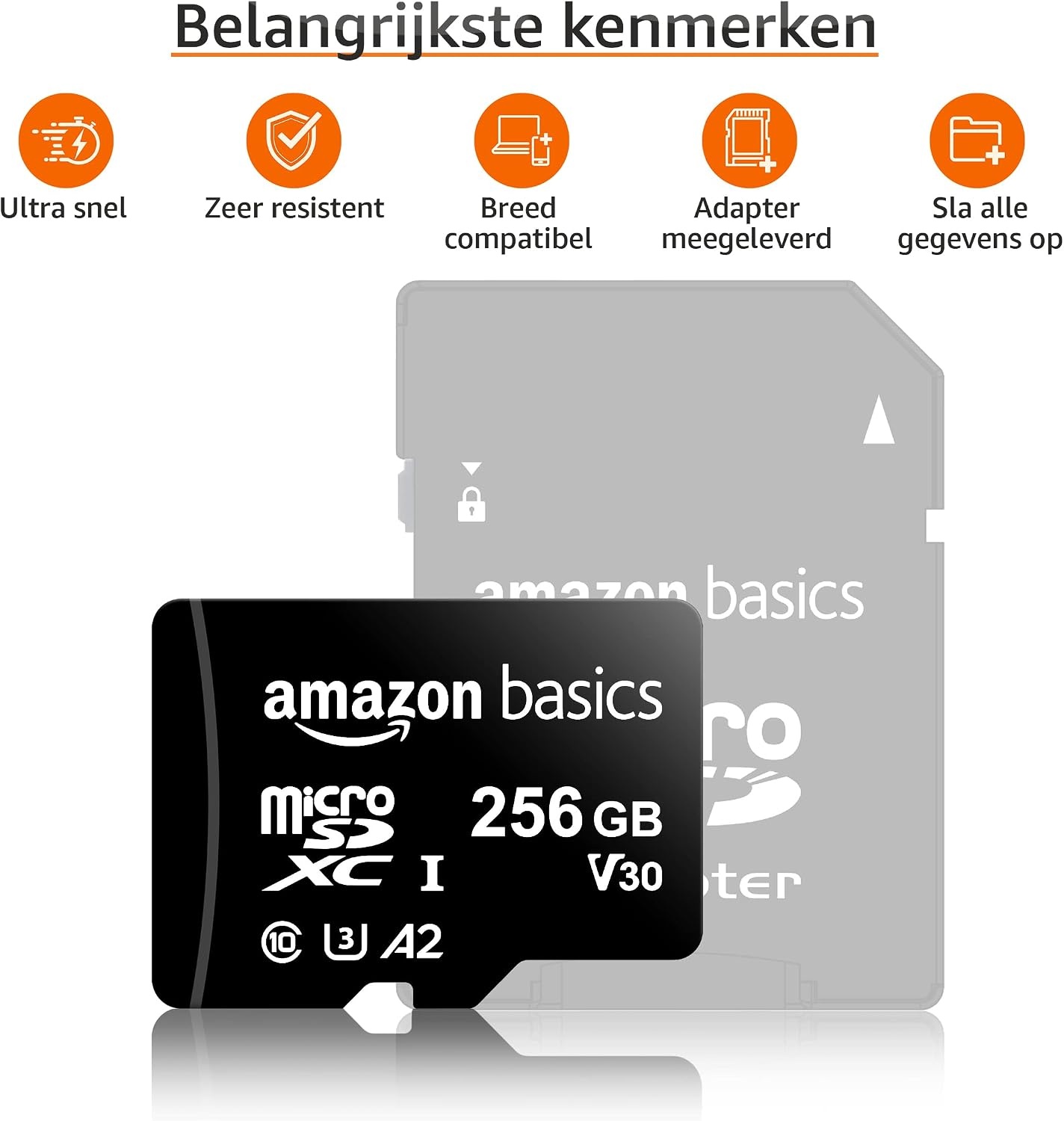 MicroSDXC 256GB Geheugenkaart met Adapter - 33% Korting!