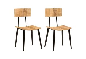 2x Massief Mangohouten Eetkamerstoelen - 47% Korting!