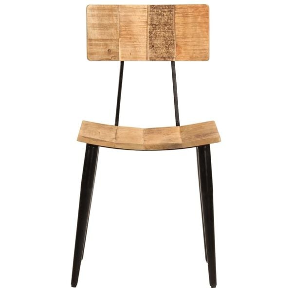 2x Massief Mangohouten Eetkamerstoelen (44x40x80cm) - 35% Korting