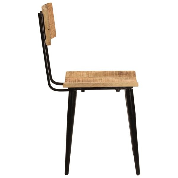 2x Massief Mangohouten Eetkamerstoelen (44x40x80cm) - 35% Korting