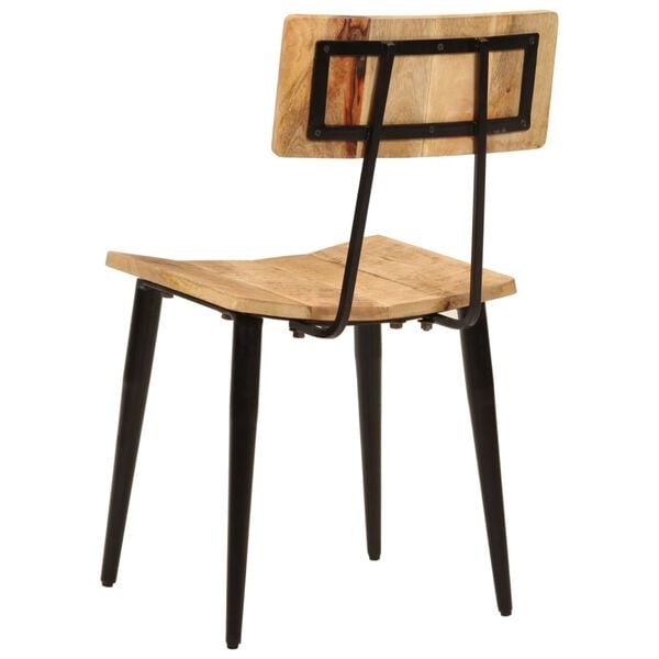 2x Massief Mangohouten Eetkamerstoelen (44x40x80cm) - 35% Korting