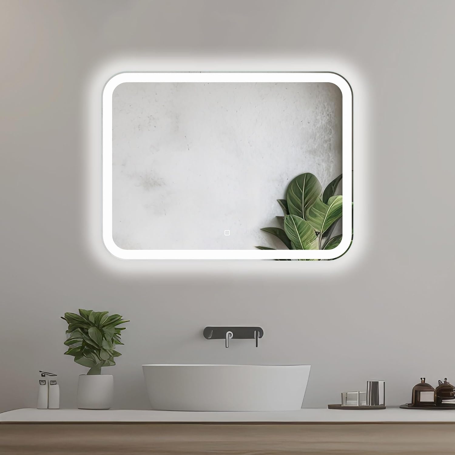 Badkamerspiegel 60x80cm LED met Touch Dimmer - Egale Lichtlijn - 29% Korting