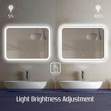 Badkamerspiegel 60x80cm LED met Touch Dimmer - Egale Lichtlijn - 29% Korting