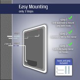 Badkamerspiegel 60x80cm LED met Touch Dimmer - Egale Lichtlijn - 29% Korting