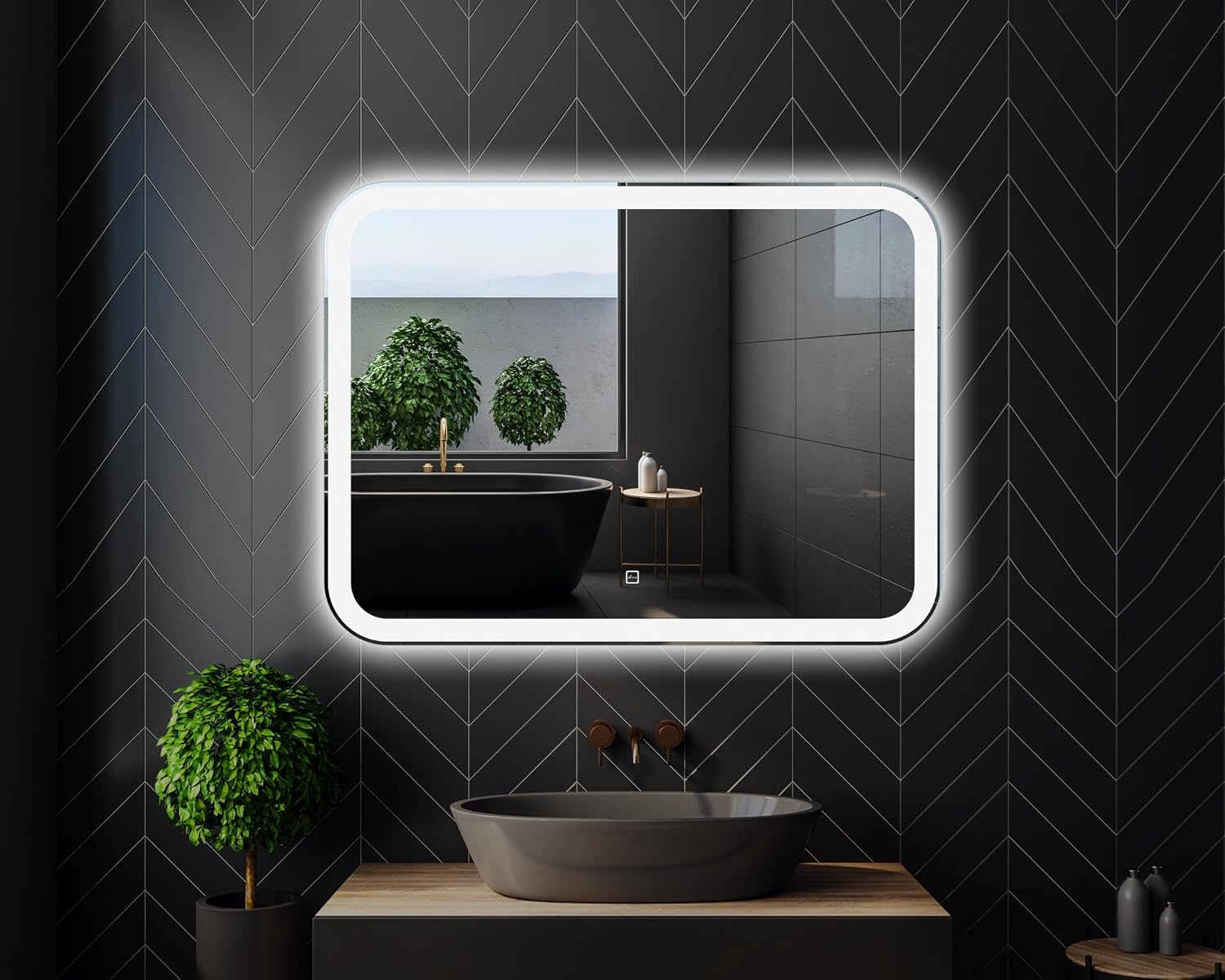 Badkamerspiegel 60x80cm LED met Touch Dimmer - Egale Lichtlijn - 29% Korting