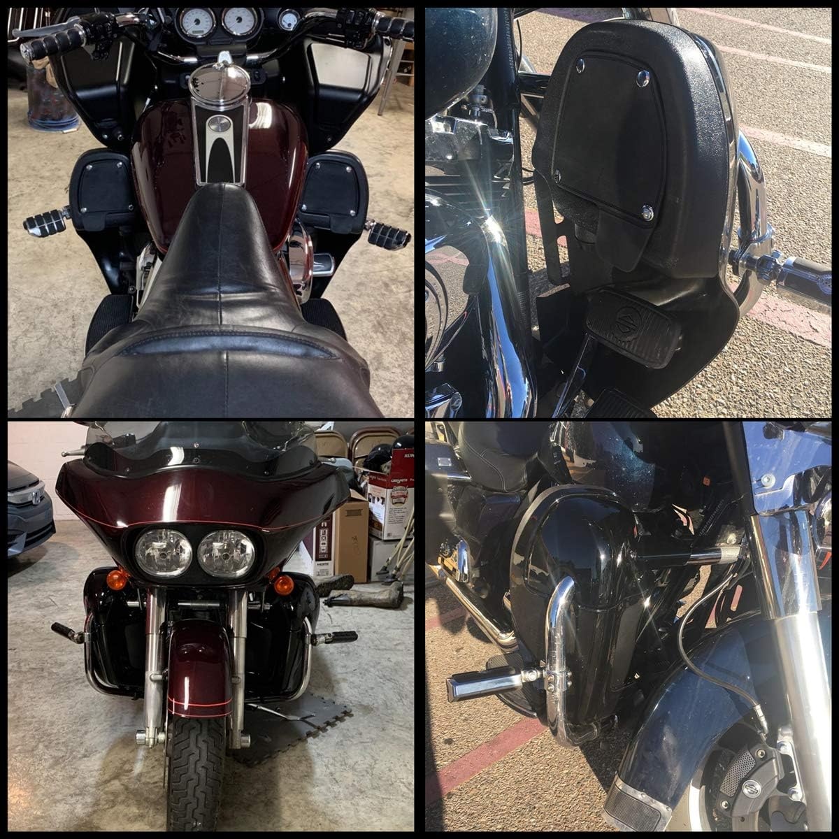 Geventileerde Beenschilden Harley Touring (1983-2013) - Vivid Black - 30% Korting!