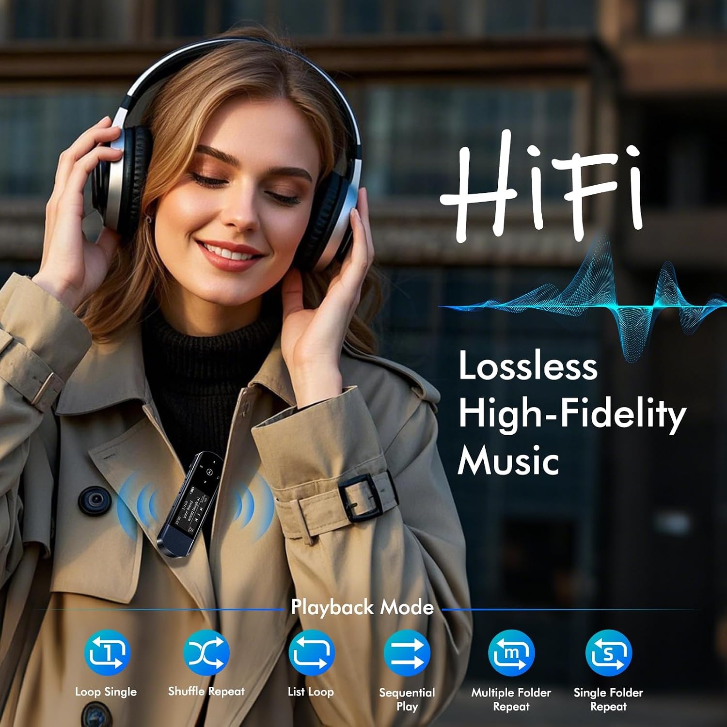 MP3-speler 64GB met Bluetooth 5.3 - Incl. clip, Radio & Recorder (57% korting)