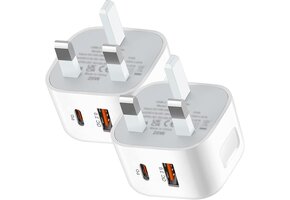 USB C Snellader 20W 2-Pack | iPhone, iPad & Samsung | UK Stekker | 67% Korting
