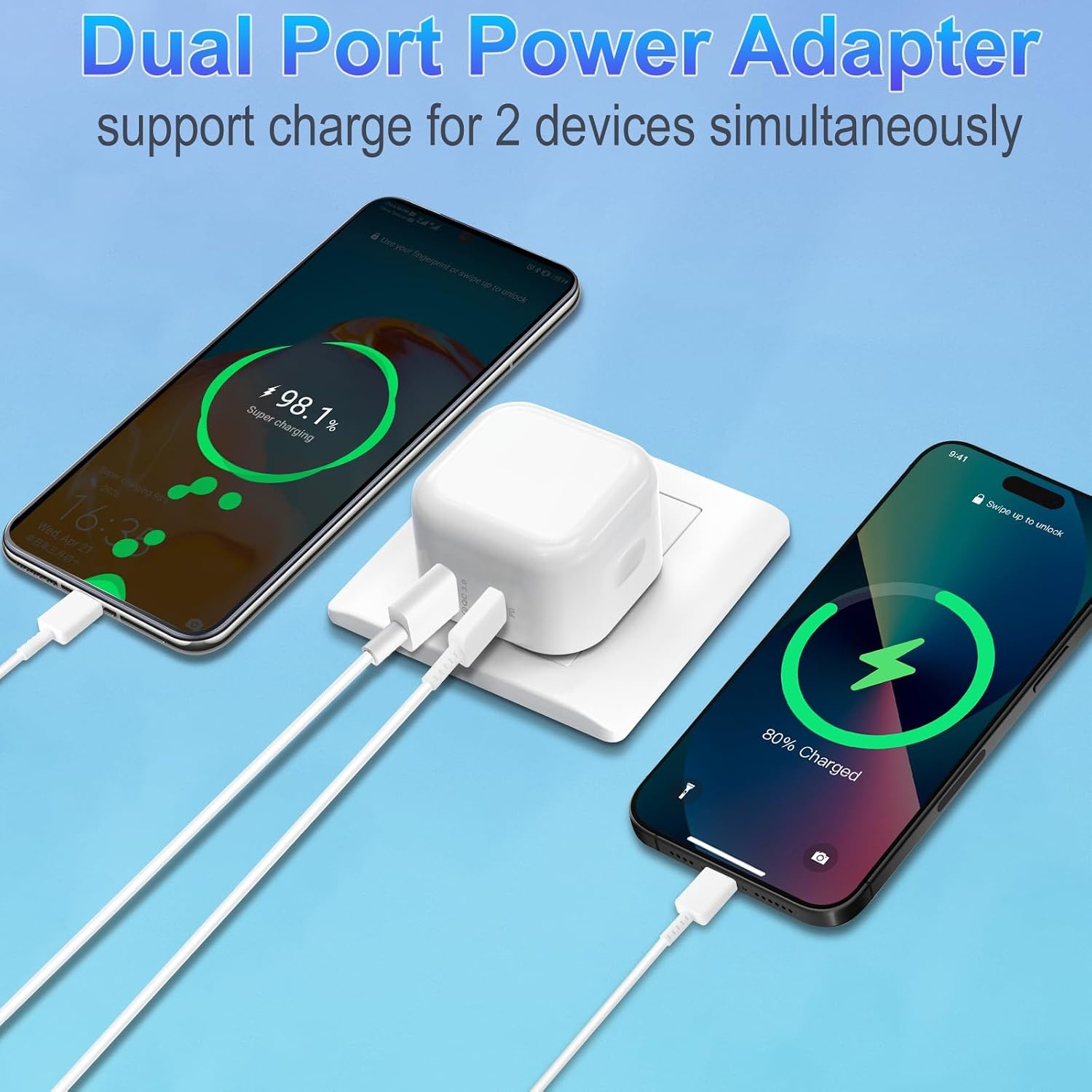 20W USB-C Snellader voor iPhone/Samsung (2-pack) met 60% Korting