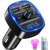 Bluetooth 5.3 FM-zender Auto met Dubbele USB & Handsfree