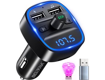 Bluetooth 5.3 FM-zender Auto met Dubbele USB & Handsfree