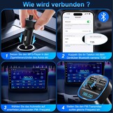 Bluetooth 5.3 FM-zender Auto met Dubbele USB & Handsfree