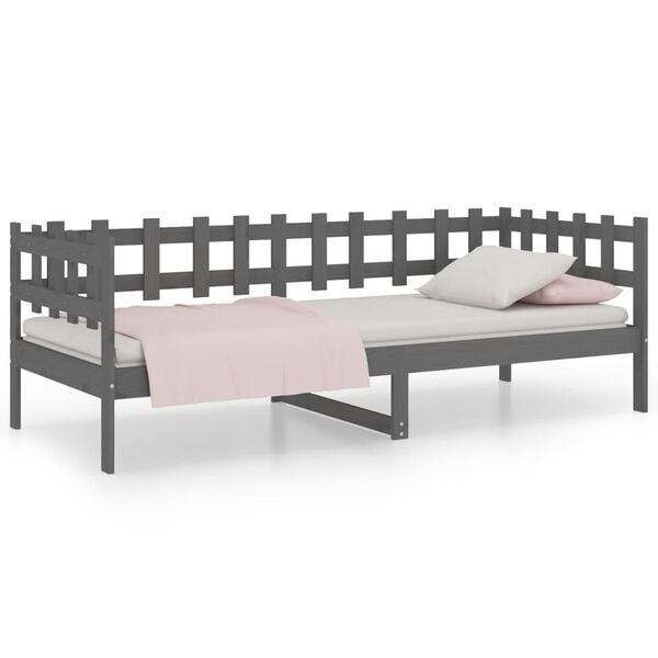 Slaapbank Grenenhout Grijs 90x200 cm - 34% Korting