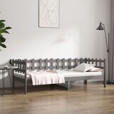 Slaapbank Grenenhout Grijs 90x200 cm - 34% Korting