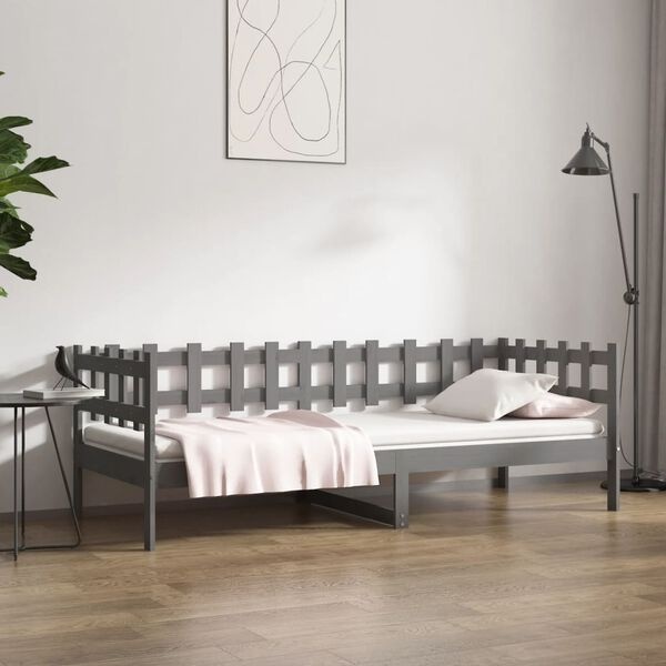 Slaapbank Grenenhout Grijs 90x200 cm - 34% Korting