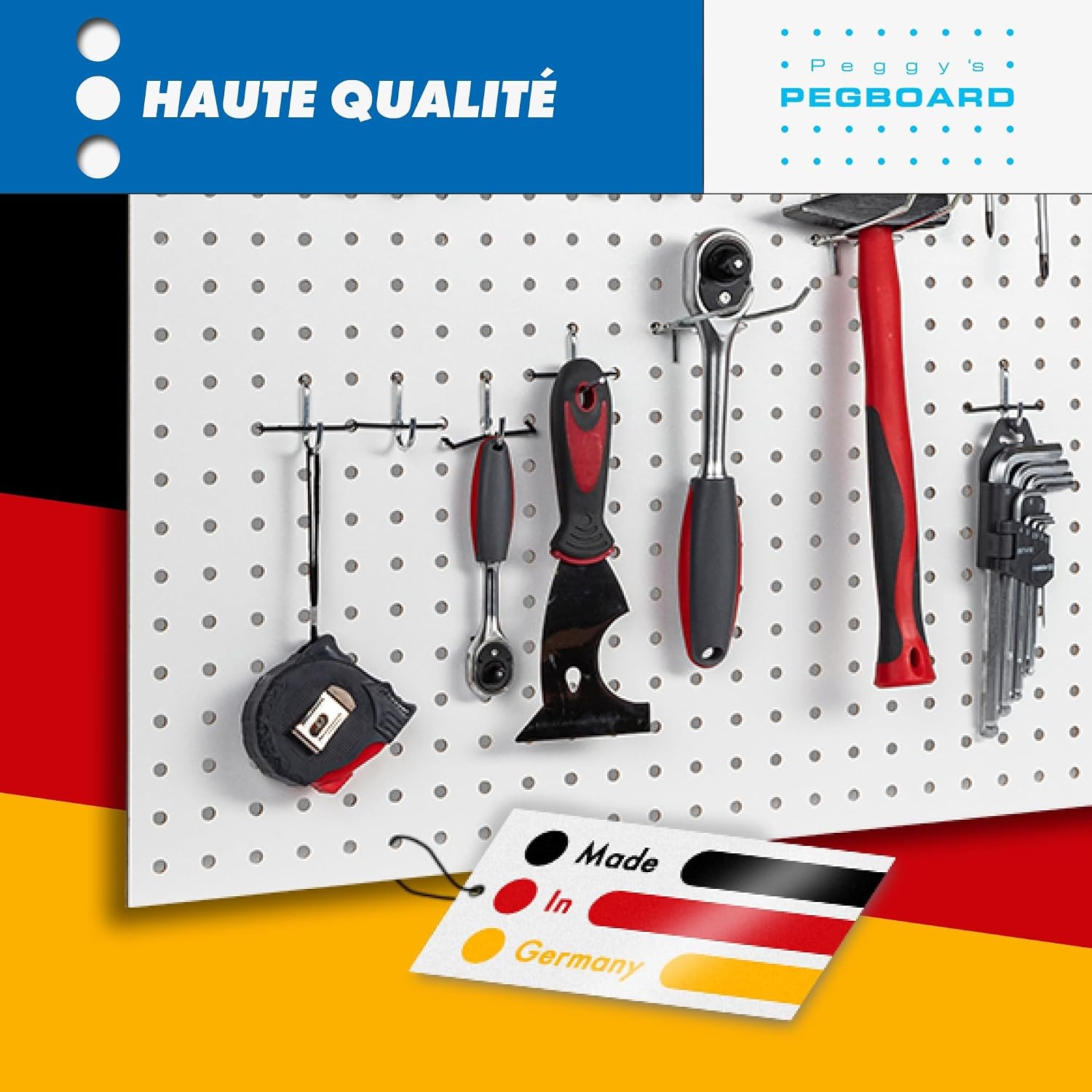 Gereedschapswand MDF Wit 120x60 cm | Perforatiebord met 7 mm gaten | 29% Korting
