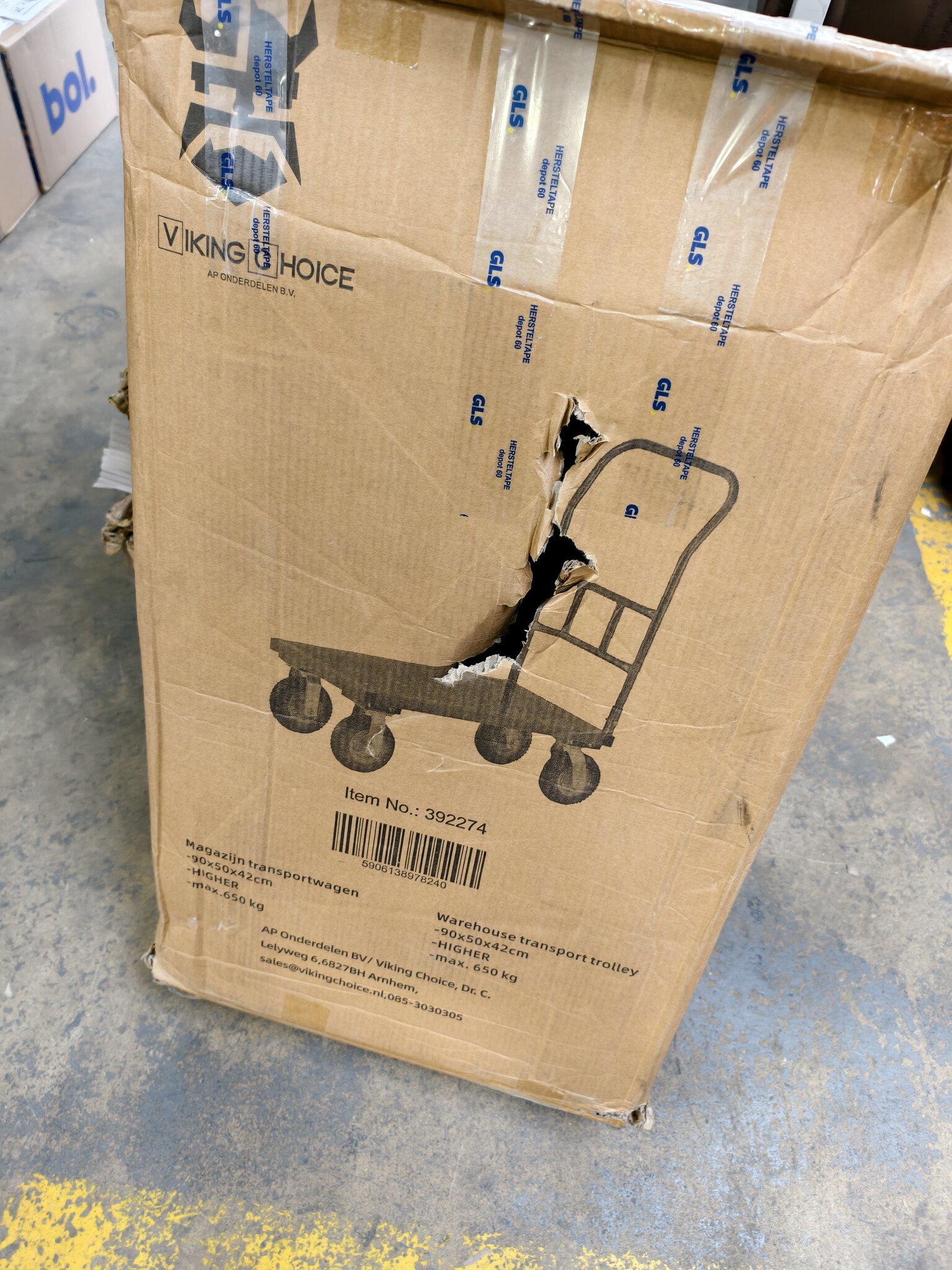 Magazijnwagen met 39% korting | Max. 650 kg | Opvouwbaar